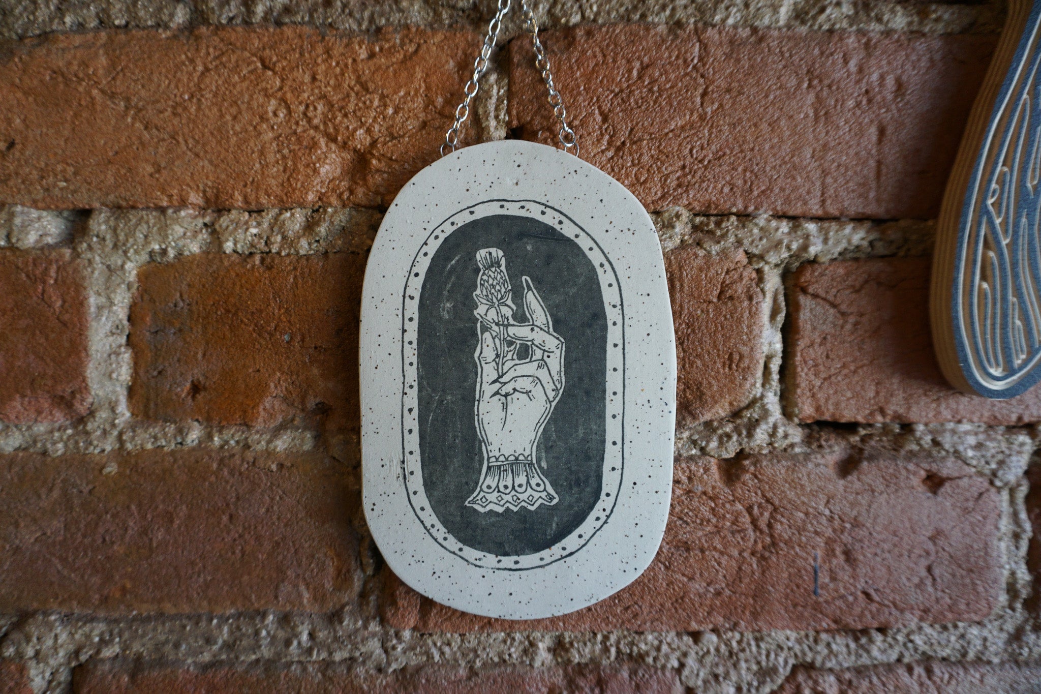 Memento Mori Wall Hanging - Thistle & Hand