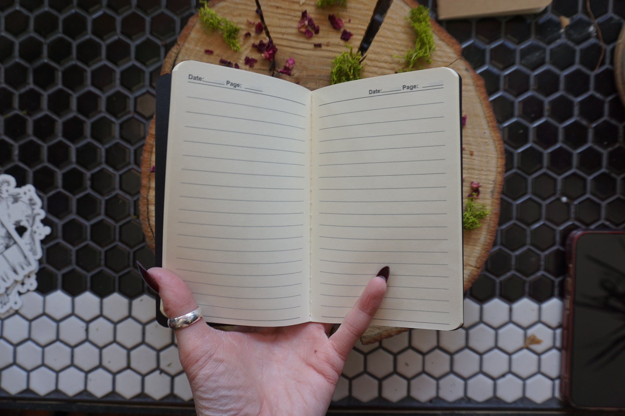 Domed Bat Mini Notebook - Hand Printed