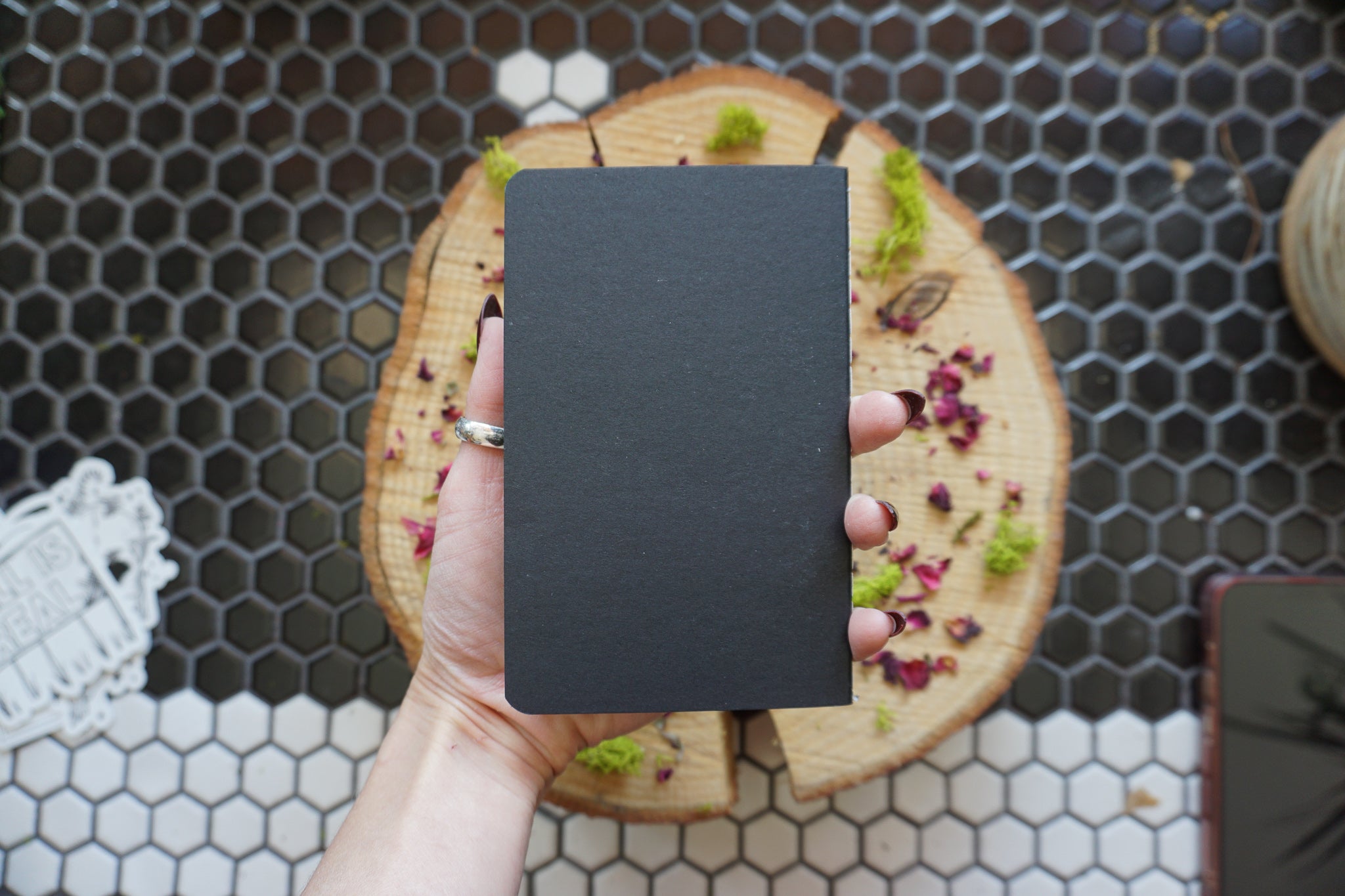 Crow Skull Raidho Mini Notebook - Hand Printed