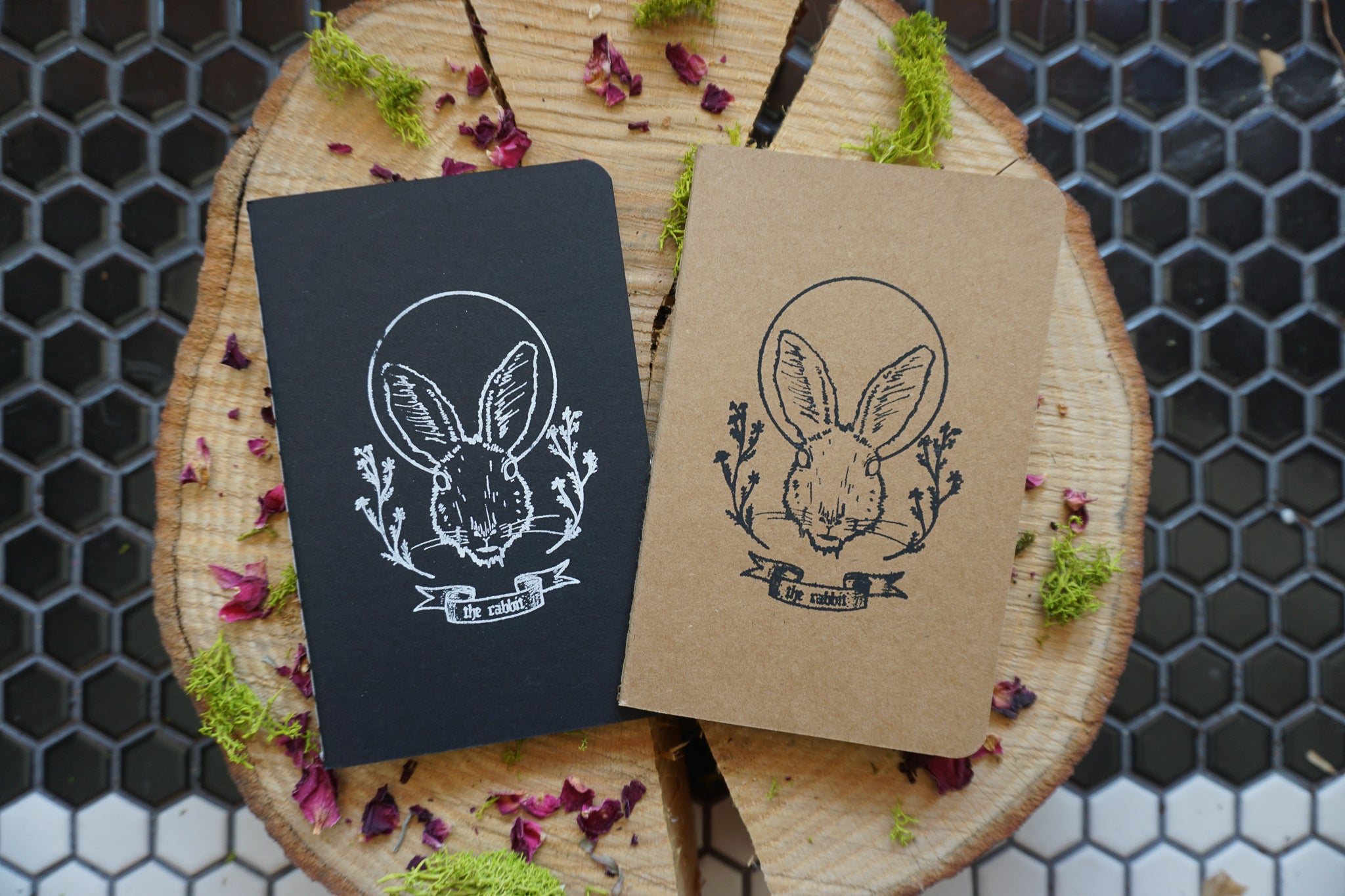 Forest Familiars "The Rabbit" Mini Notebook - Hand Printed