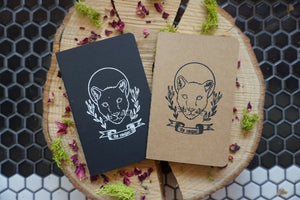 Forest Familiars "The Cougar" Mini Notebook - Hand Printed