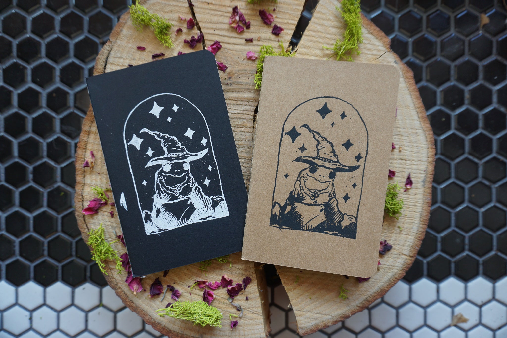 Frog Witch Mini Notebook - Hand Printed