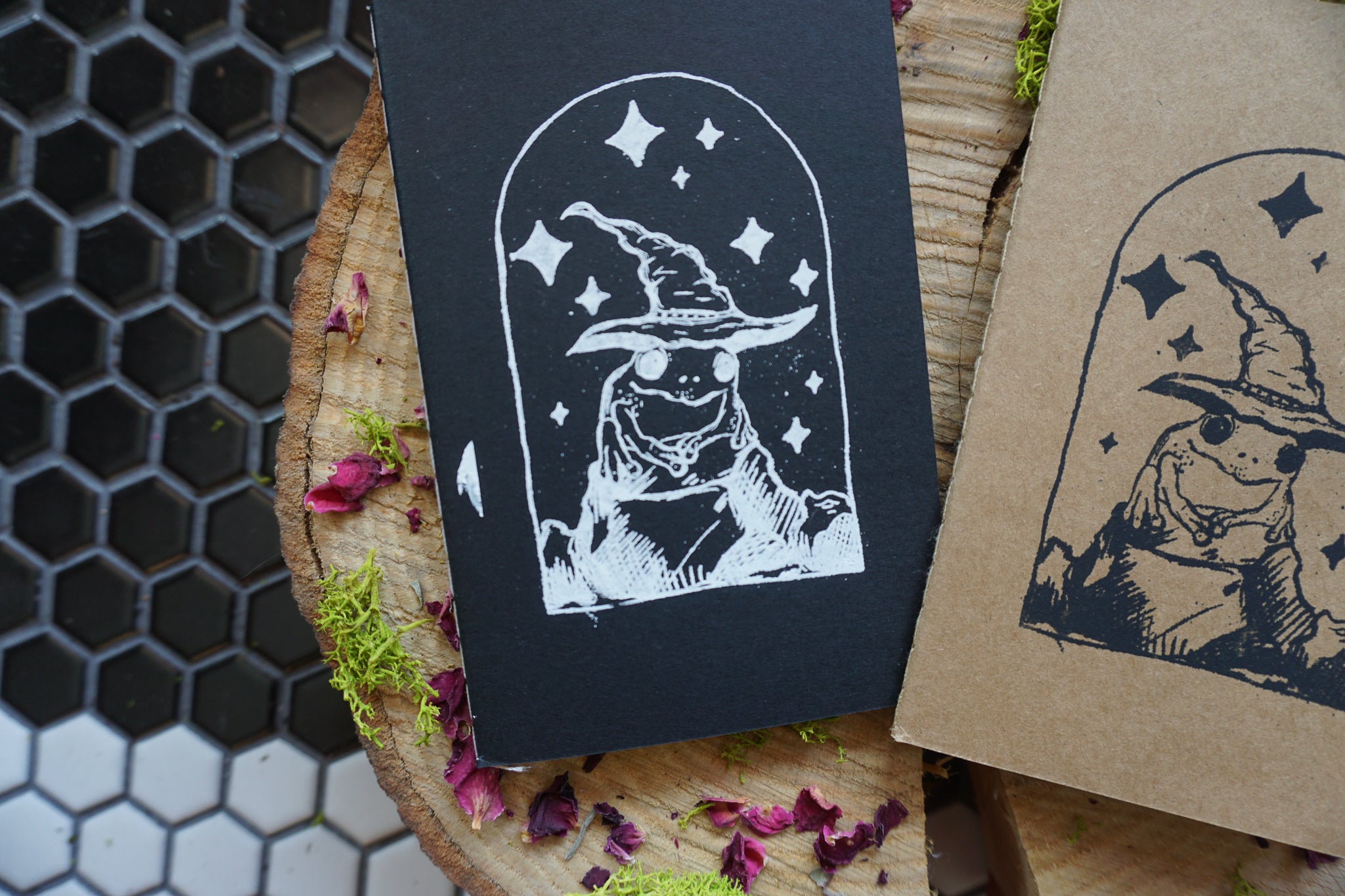 Frog Witch Mini Notebook - Hand Printed