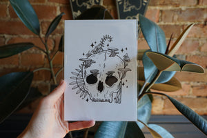 Skull & Mushrooms Print