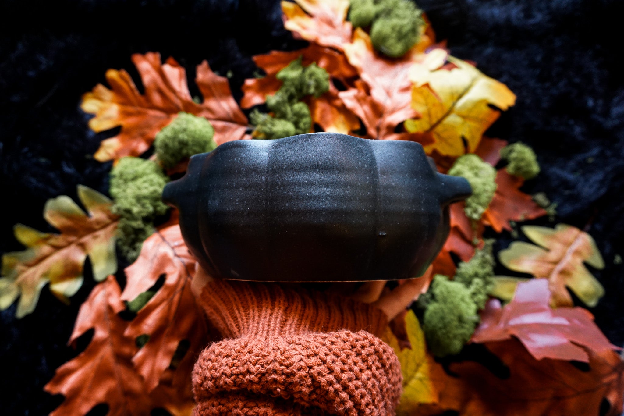 22oz Pumpkin Soup Crock - Black Glaze