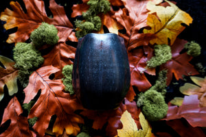 10oz Pumpkin Wine Glass - Black Glaze