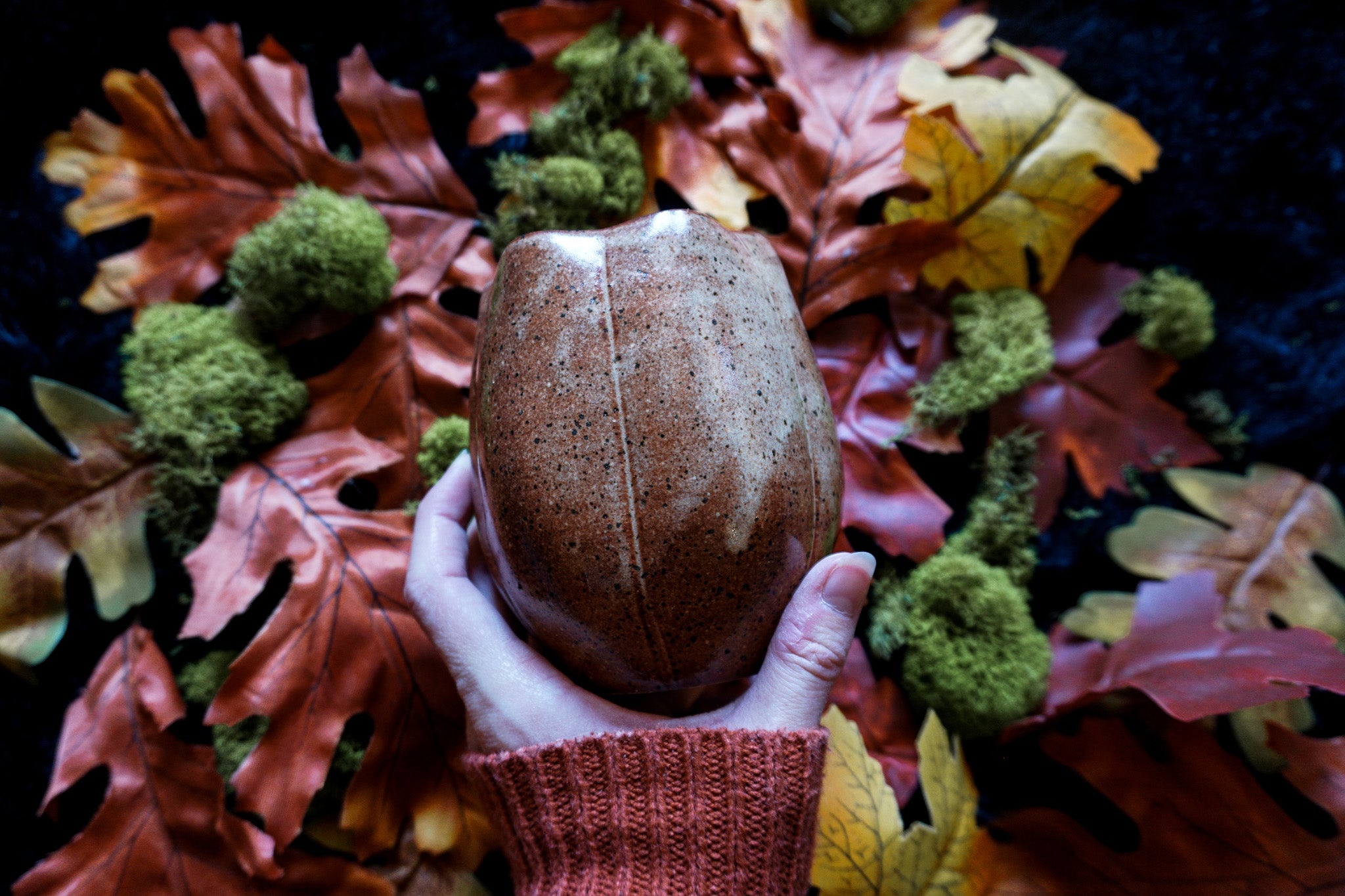 10oz Pumpkin Wine Glass - Spice Glaze