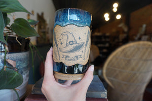 14oz "Witch" Tumbler in Blue Glaze