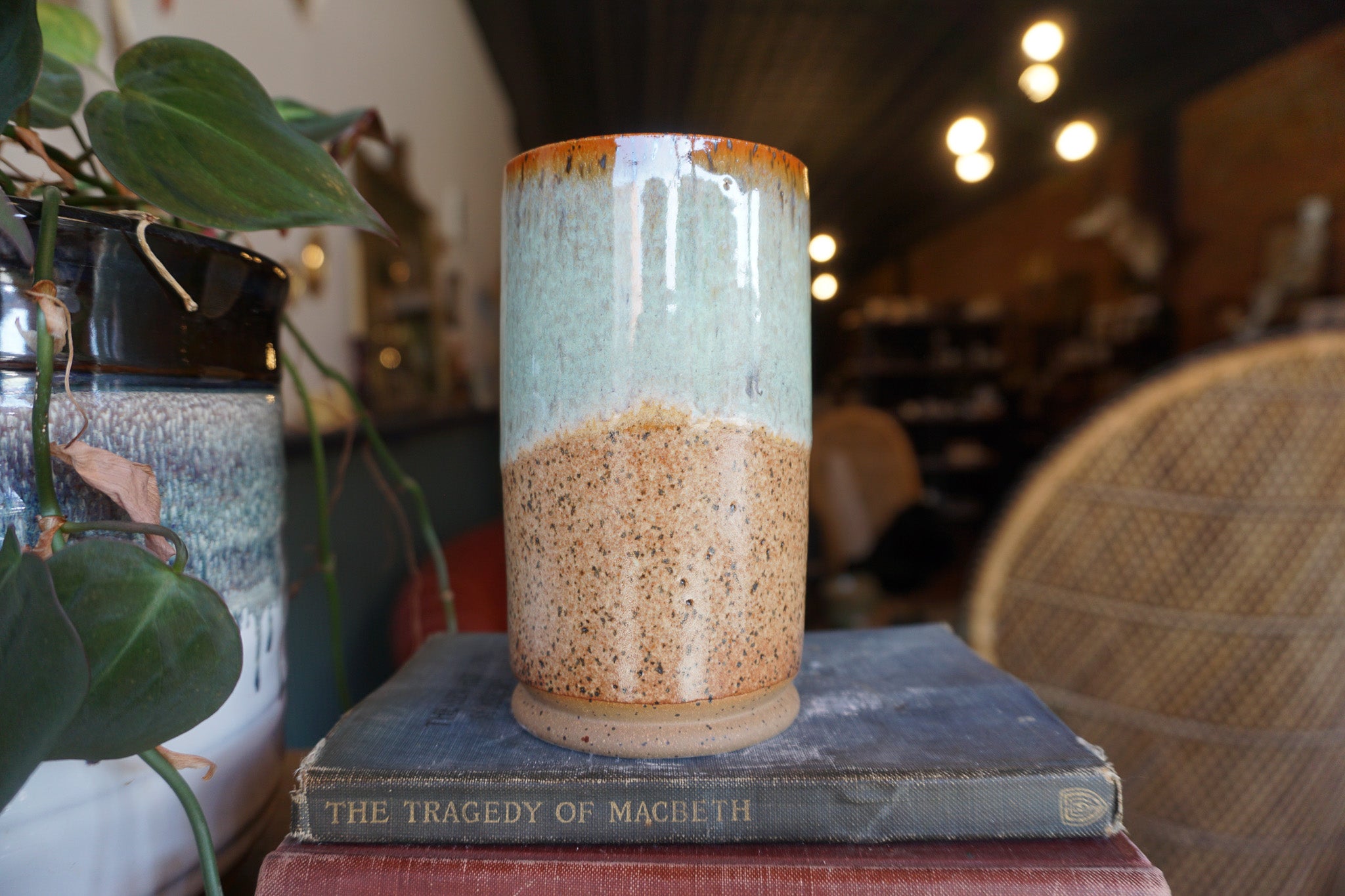 14oz Moon Frame Tumbler in Seafoam & Spice Glaze