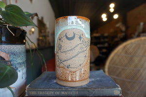 14oz Rabbit Moon Tumbler in Seafoam & Spice Glaze